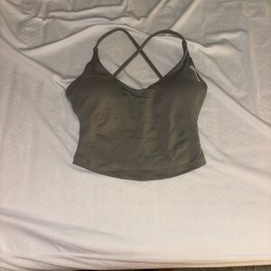 Charcoal Women's Cross-Back Crop Top